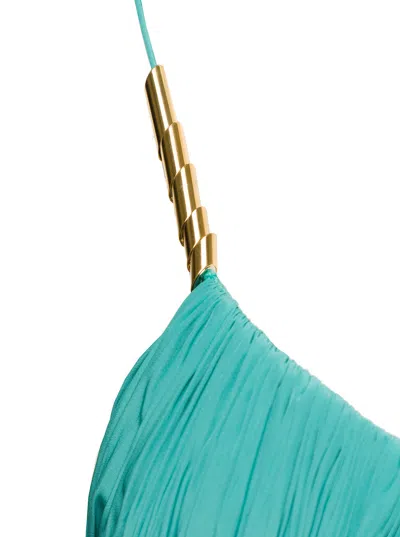 Lanvin Women Cross Back Strap Long Dress In Blue