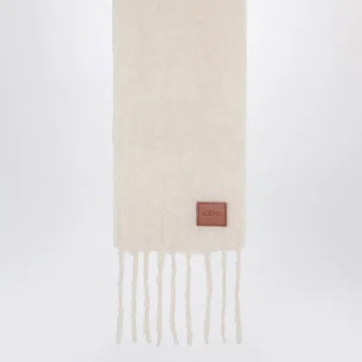 Loewe White Wool And Mohair Scarf Women