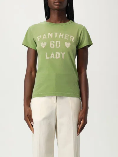 Valentino Playful Printed Cotton T-shirt With Bold Lettering In Green