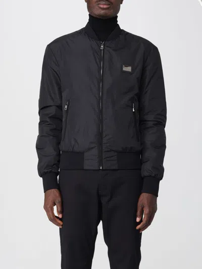 Dolce & Gabbana Black Bomber Jacket In Black