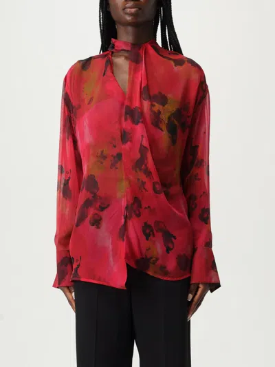 Victoria Beckham Floral-print Blouse In Red