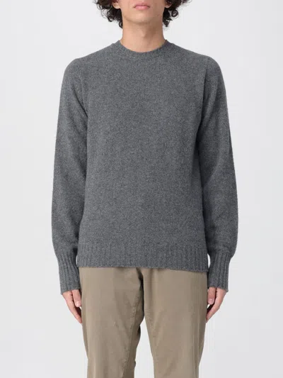Drumohr Man Sweater Grey Size 42 Lambswool In Gray