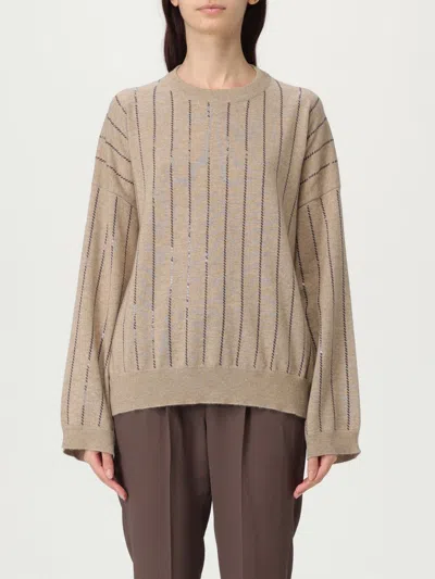 Brunello Cucinelli Dazzling Stripe Sweater In Neutral