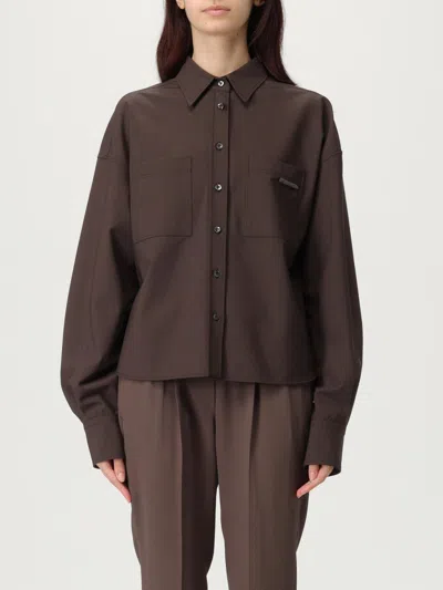Brunello Cucinelli Wool Shirt In Brown