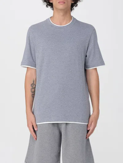 Brunello Cucinelli Regular Fit Silk-blend T-shirt In Gray