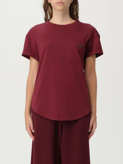 Brunello Cucinelli Monili-chain Patch-pocket T-shirt In Red
