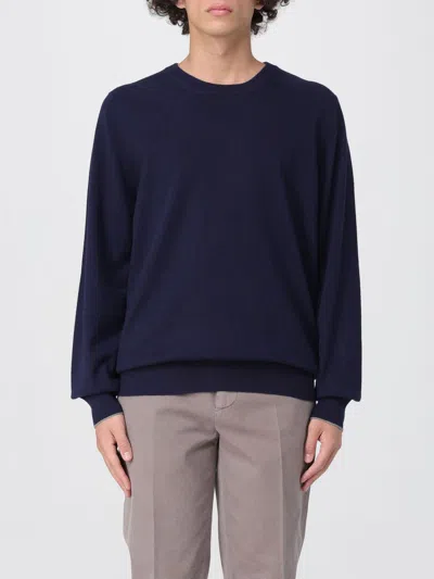 Brunello Cucinelli Men's Wool-cashmere Crewneck Sweater In Blue