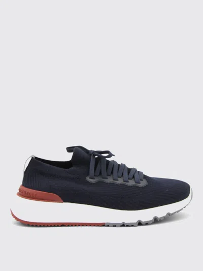 Brunello Cucinelli Blue Canvas Sneakers