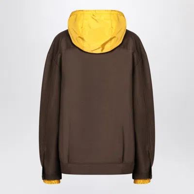 Miu Miu Hooded Bomber Jacket In Brown