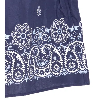 Miu Miu Floral Bordered Gathered Skirt In Blue