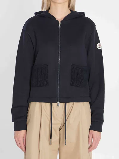 Moncler Logo Patch Zip-up Hoodie