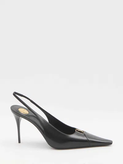 Saint Laurent Babylone Breteuil Slingback Pumps In Smooth Leather