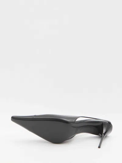 Saint Laurent Babylone Breteuil Slingback Pumps In Smooth Leather