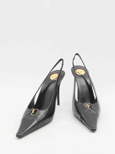 Saint Laurent Babylone Breteuil Slingback Pumps In Smooth Leather