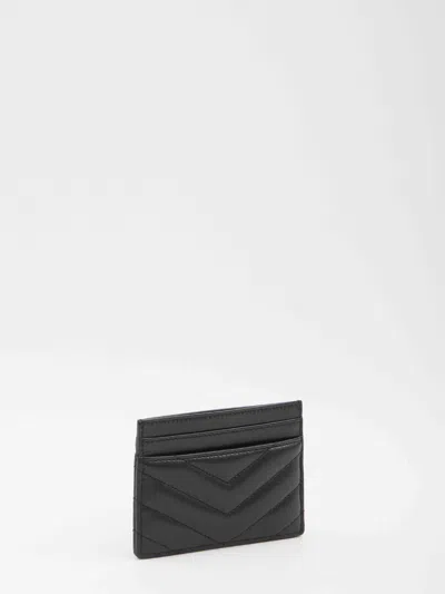 Saint Laurent Cassandre Card Holder In Black