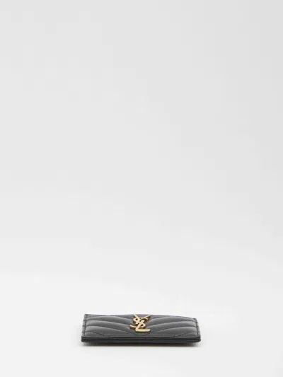 Saint Laurent Cassandre Card Holder In Black