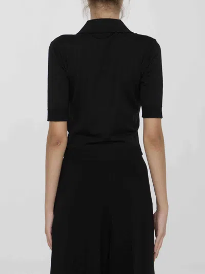 Saint Laurent Women Cassandre Polo Shirt In Black