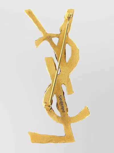 Saint Laurent Gemstone Brooches Textured Finish