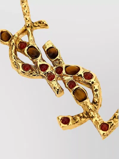 Saint Laurent Gemstone Brooches Textured Finish