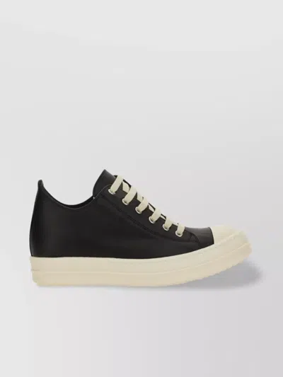 Rick Owens Low-top Leather Sneaker Contrast Sole