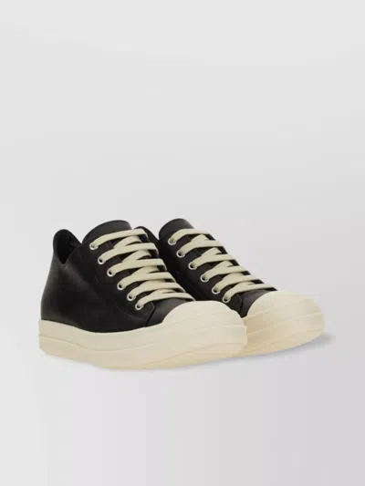 Rick Owens Low-top Leather Sneaker Contrast Sole