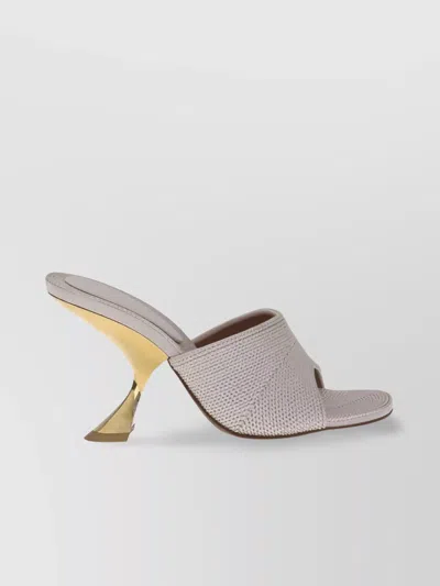 Amina Muaddi Taylor Sandals Geometric Heel