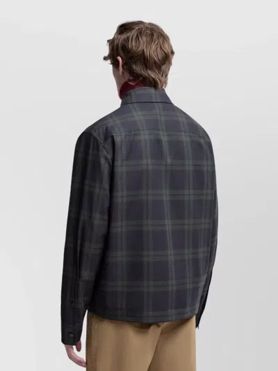 Moncler Plaid Long Sleeve Shirt In Black