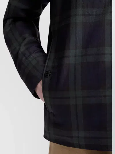 Moncler Plaid Long Sleeve Shirt In Black