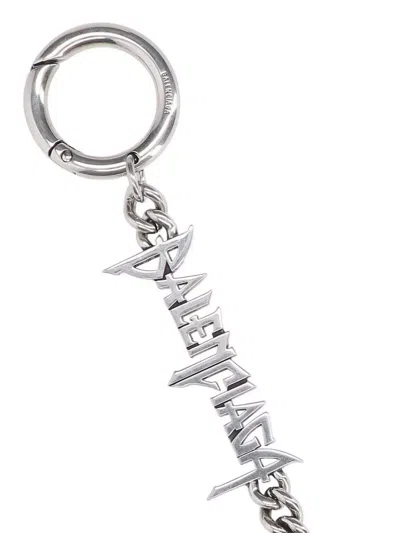 Balenciaga Shiny Keyring Metallic Finish Wallet