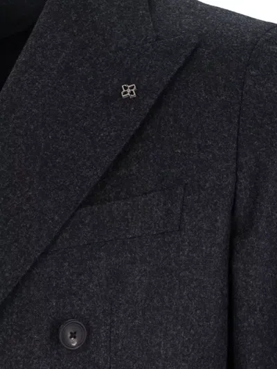 Tagliatore Tailored Double-breasted Jacket Notch Lapel In Gray