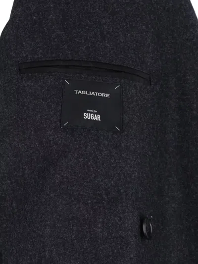 Tagliatore Tailored Double-breasted Jacket Notch Lapel In Gray