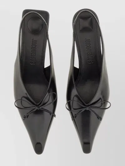 Jacquemus Bow Glossy Kitten Pointed Toe Pumps