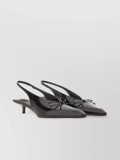 Jacquemus Bow Glossy Kitten Pointed Toe Pumps