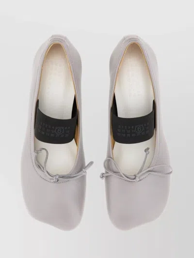 Mm6 Maison Margiela Bow Detail Flat Sole Ballerina Shoes