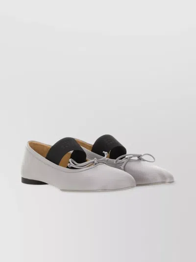 Mm6 Maison Margiela Bow Detail Flat Sole Ballerina Shoes