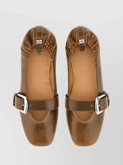Ganni Buckle Strap Ballerina Shoes