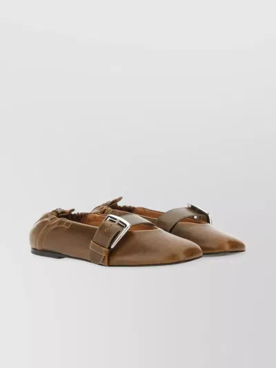 Ganni Buckle Strap Ballerina Shoes