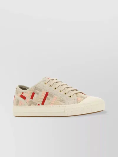 Fendi Canvas Domino Sneakers Featuring Low-top Silhouette In Multi