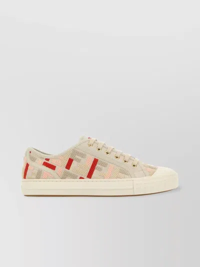 Fendi Canvas Domino Sneakers Featuring Low-top Silhouette In Multi
