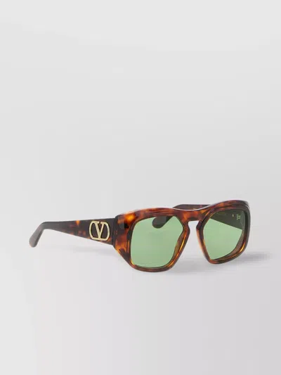 Valentino Sunglasses With Tortoiseshell Frame And Green Lenses