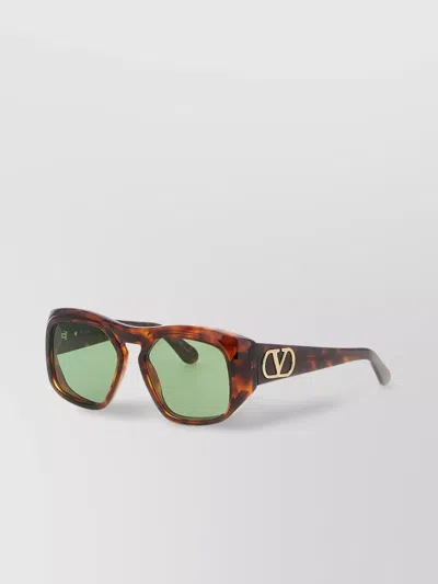 Valentino Sunglasses With Tortoiseshell Frame And Green Lenses