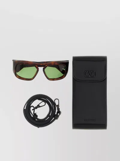Valentino Sunglasses With Tortoiseshell Frame And Green Lenses