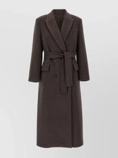 Brunello Cucinelli Belted Waist Coat With Notched Lapels