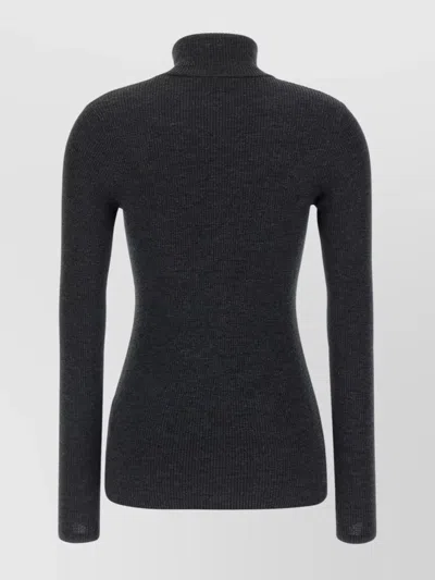 Brunello Cucinelli Wolf Knitwear Mock Neck Long Sleeves In Gray