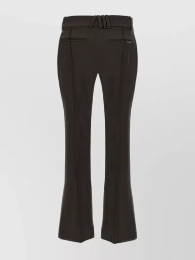 Attico Flared Trousers With Back Pocket And Side Pockets In Brown