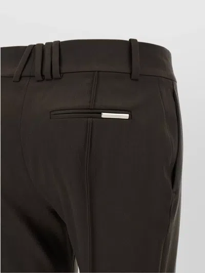 Attico Flared Trousers With Back Pocket And Side Pockets In Brown
