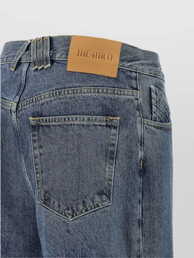 Attico Wide Leg Denim Trousers Featuring Cut-outs