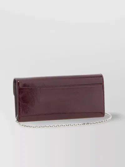 Roger Vivier Glossy Chain Strap Wallet With Metal Buckle