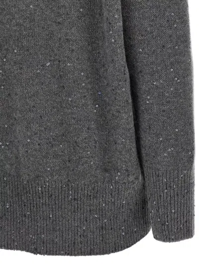 Brunello Cucinelli Sequin Sweater Sweaters And Cardigans Gray