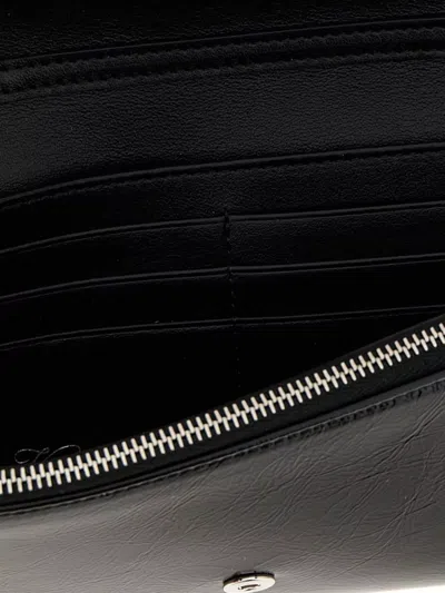 Roger Vivier Chain Strap Metallic Buckle Textured Finish Wallet